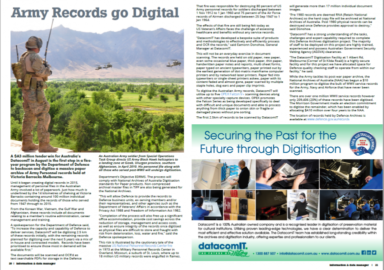 DatacomIT wins $A3M Army digitisation deal (IDM Magazine 2020)