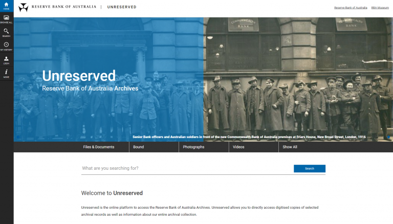 The new RBA digital archive – ‘Unreserved’