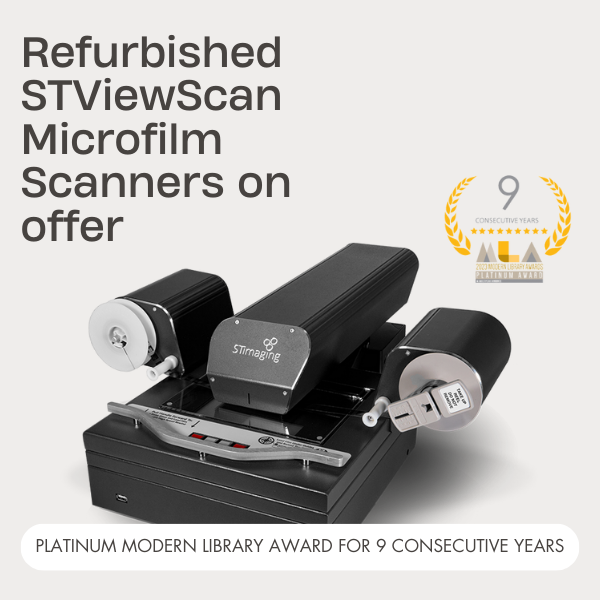 Refurbished STViewScan Microfilm Scanners on offer (from $3,590 ex gst)